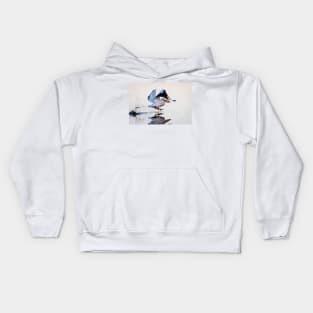 Pelican Takeoff Kicking Up Mud Kids Hoodie